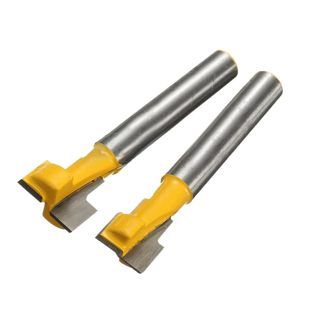 2Pcs 1/4" Shank Keyhole T-Slot Woodworking Cutter Router Bit 3/8" & 1/2