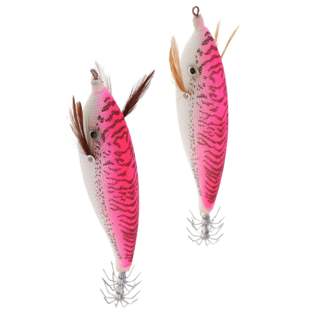 6pcs Luminous Hard Fishing Lures Simulation Prawn Squid Lure Hooks Tackle