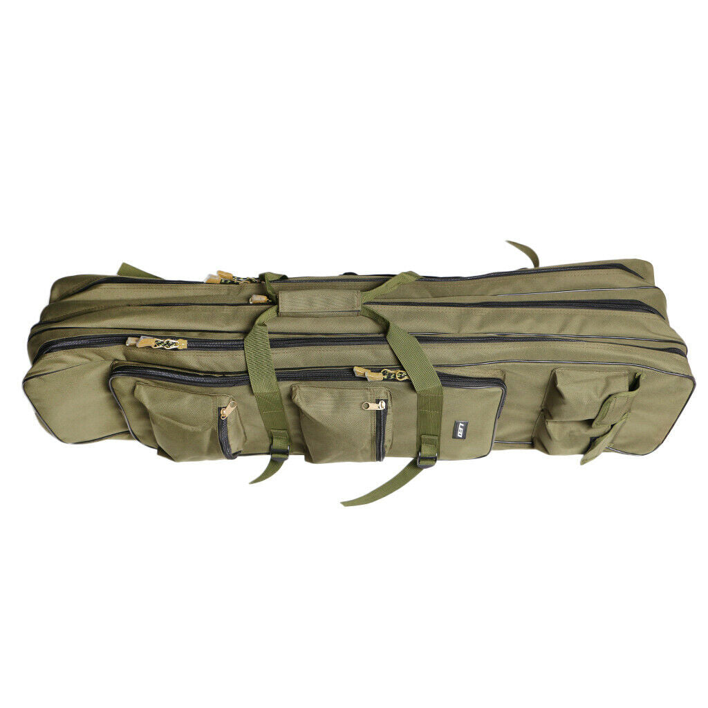 3 Layer Fishing Rod Carrier Reel Case Bag Tools Organizer Traveling Holder L
