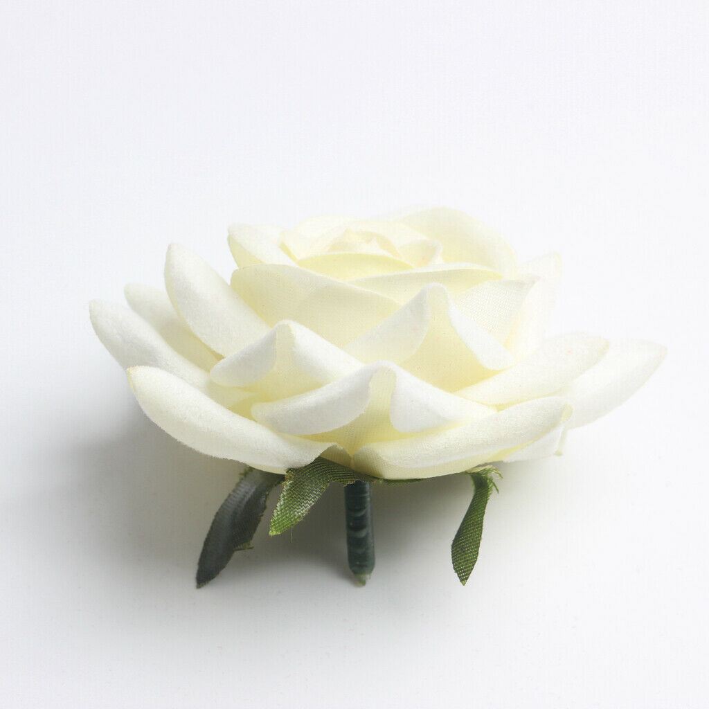 10 Pcs Velvet Arificial Flower Heads White Wedding Ceremonial Decoration