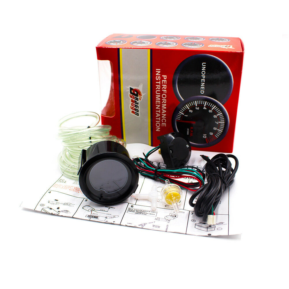 2" 52mm Car Digital LED Turbo Boost Vacuum Pressure Gauge Meter 35 Psi 7 Colors