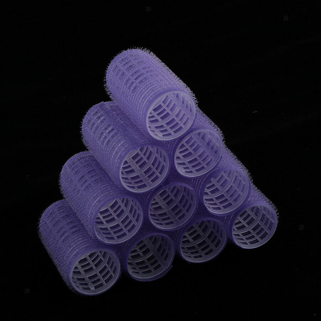 20pcs Plastic Hair Roller Curling Curls Hairdressing Curlers Purple+Blue