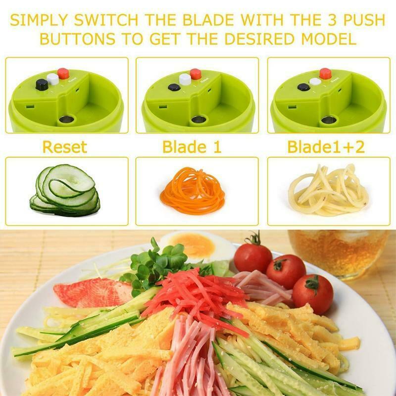Multifunction 5 in 1 Adjustable Vegetables Spiralizer Cutter Spiral Slicer Tool