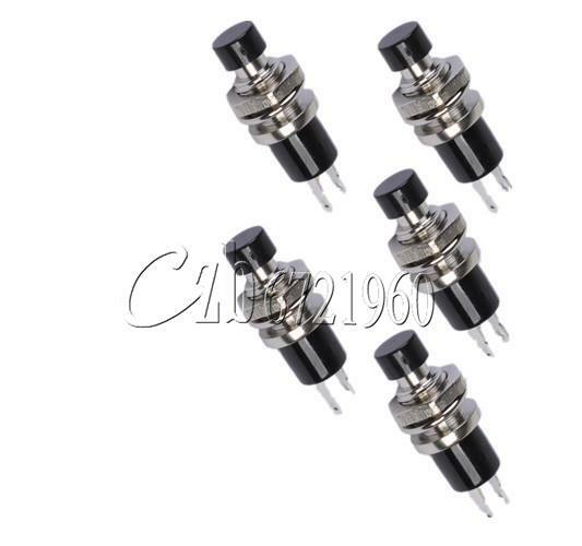 10PCS Black PBS-110 ON/OFF Push button Mini Lockless Momentary Switch