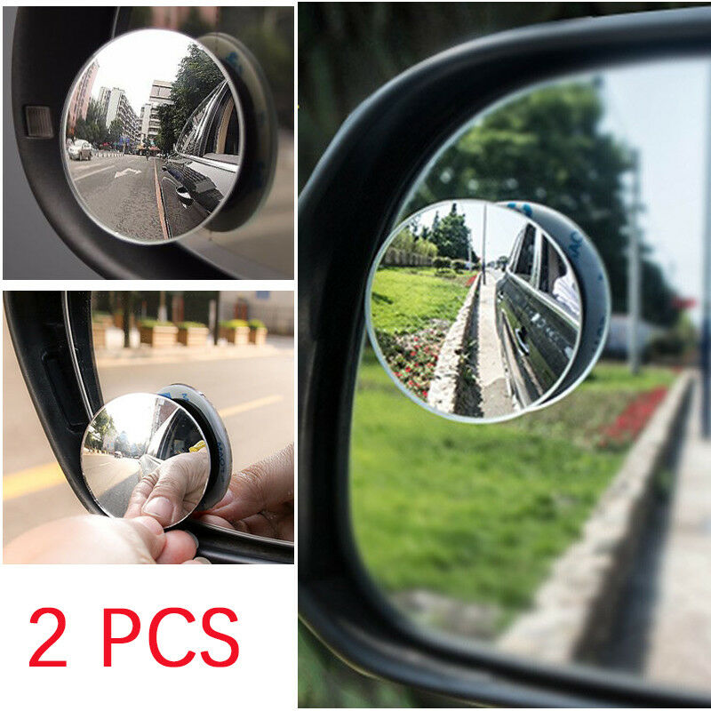 2PCS Blind Spot Car Mirror Adjustable Rear Side View Convex Glass 360 Wide Angle