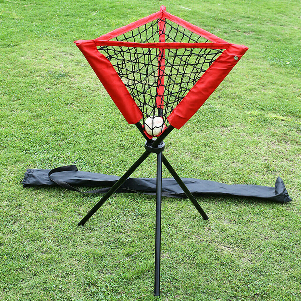 Baseball Tripod Ball Caddy Batting Practice Training Ball Basket w/ Tote Bag