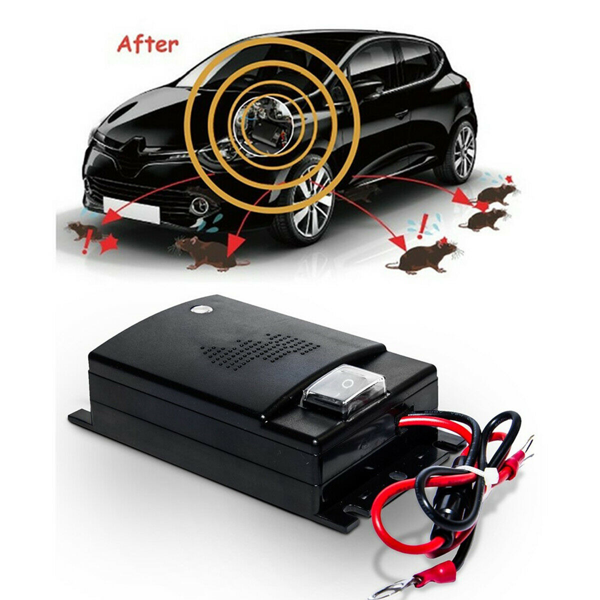12V Car Truck Engine Ultrasonic Pest Mouse Rat Rodent Repeller Deterrent