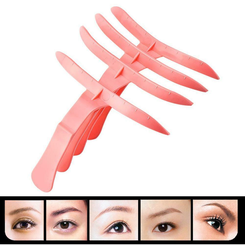 4pcs Plastic Eyebrow Makeup Microblading Measure Tattoo Ruler Micrometer  @
