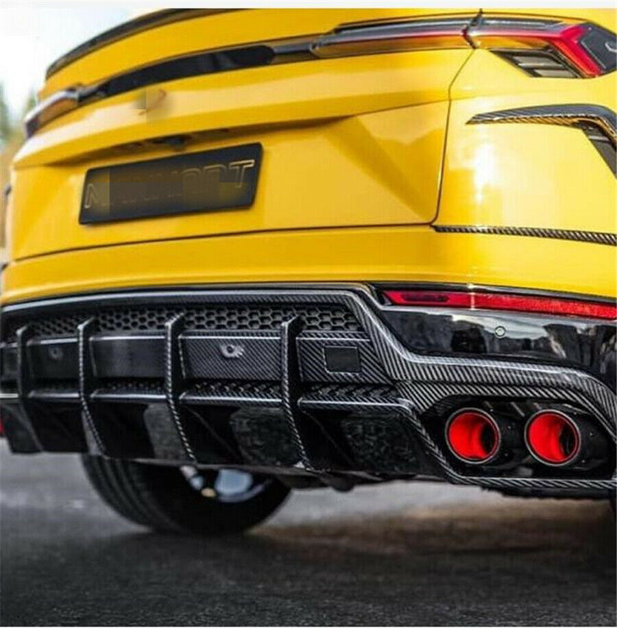 Real Carbon Fiber Sport Style Glossy Black & Red Exhaust Tips Muffler 63mm-89mm