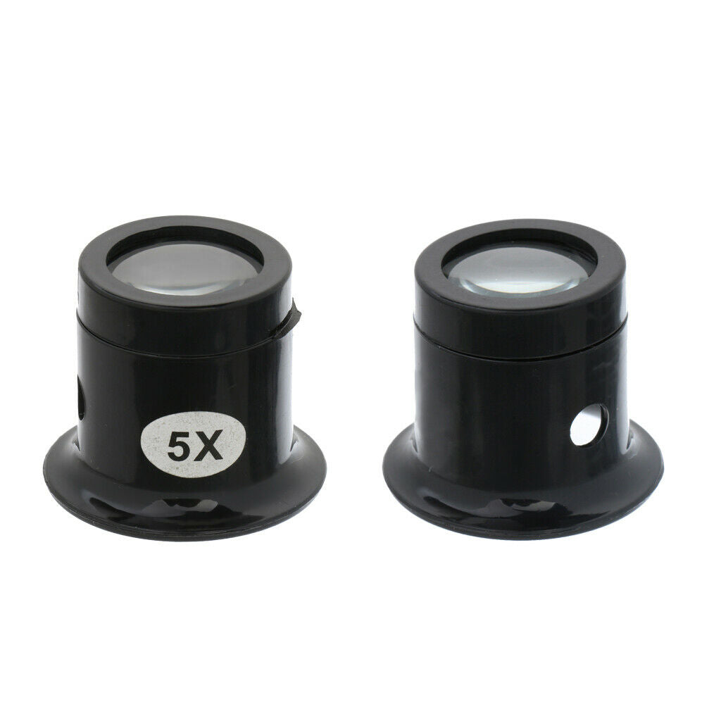 2 Pieces 10X Magnifier 5X Magnifier for Watch Repair Jewelry for Jewelers