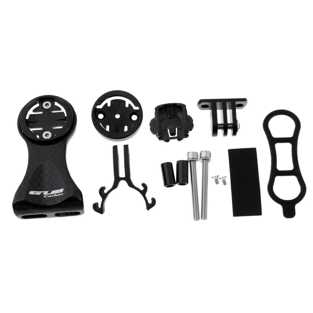 Carbon Fiber MTB Bike Computer Holder Cycling Front Stem Extension Bracket