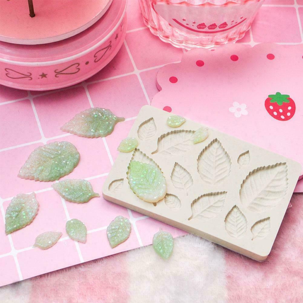 Silicone Rose Leaves Embellisment Fondant Mould Cake Decor Sugar Chocolate Mold