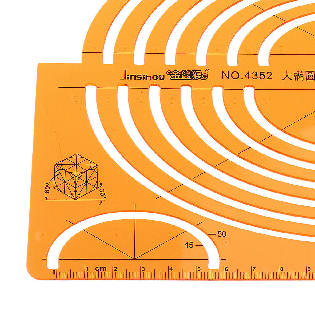 Large Isometric Ellipses Template Projection Drafting Design Stencil Rulers