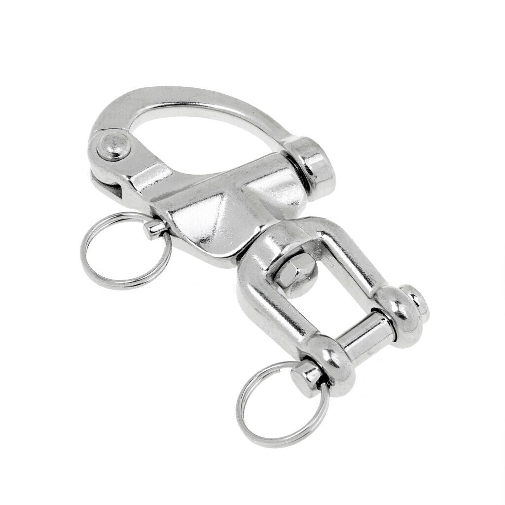 Set of 304 Stainless Steel Spring Snap Hook Quick Link Carabiner Buckle Clip