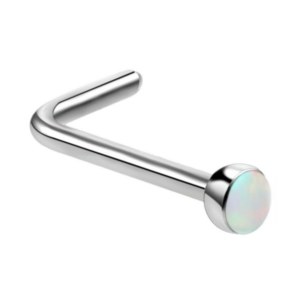 5 Piece/Pack Hypoallergenic Titanium Steel L Shaped Band Nose Ring Curved Bar