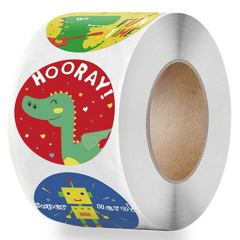 Animals Reward Stickers Roll 1 inch Cute Words Seal Labels for School Rew.l8