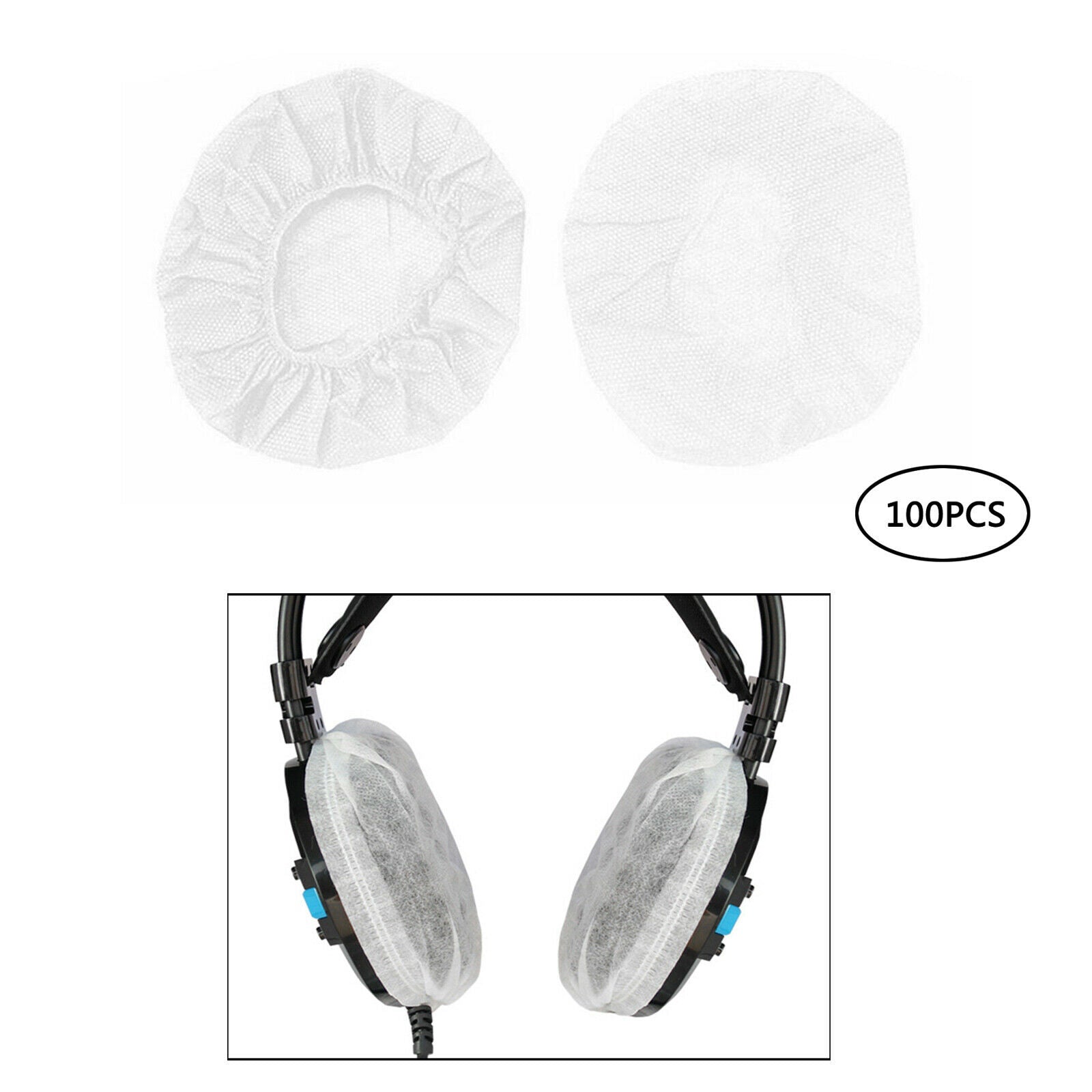 1 Pair Non-Woven Fabric Disposable Headphone Covers/Earphone Covers/Ear Pads