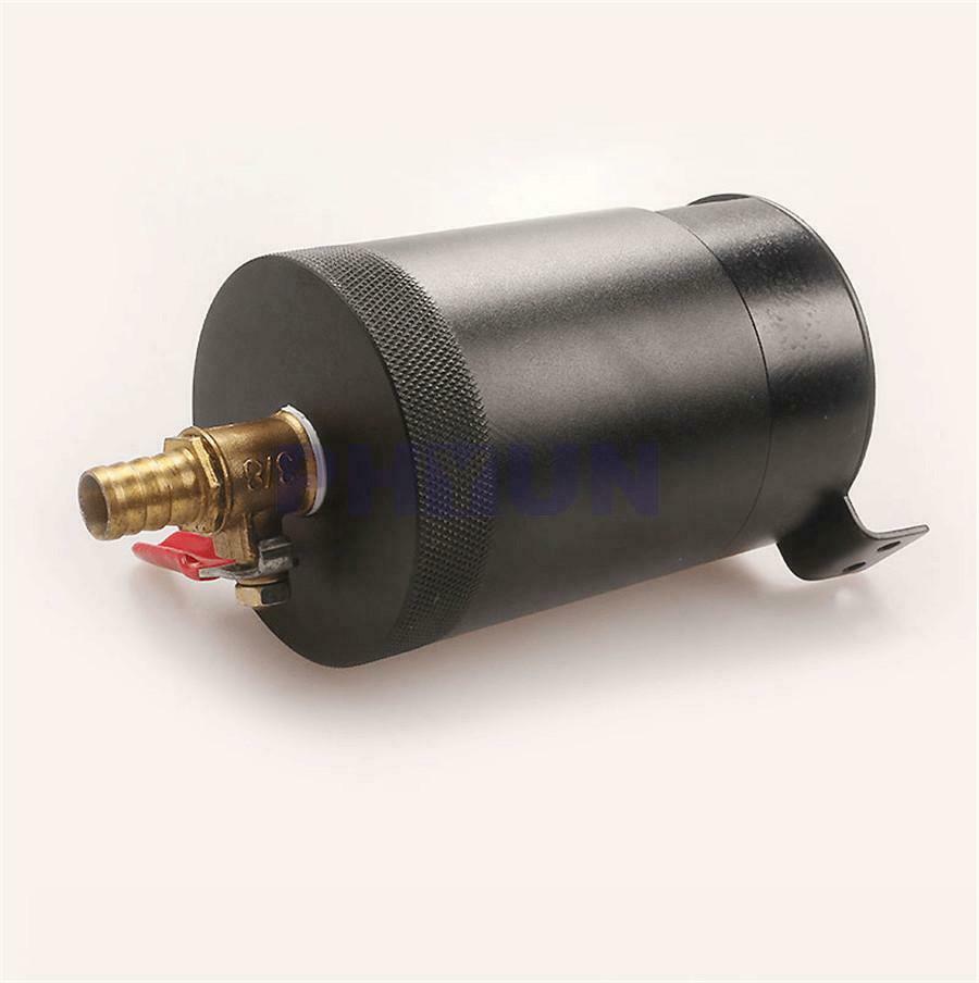 Universal 2-Port Oil Catch Can Tank Reservoir Drain Valve Breather Filter Kit