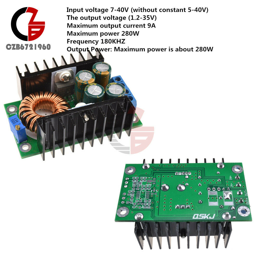 DC 9A 280W Step-Down Buck Converter 7V-40V To 1.2V-35V Power Module LED Driver
