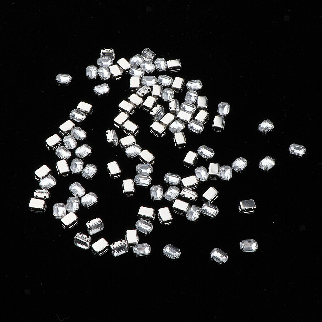 100Pcs Acrylic Flatback Sew On Claw Drill Rhinestones DIY Project 10mm