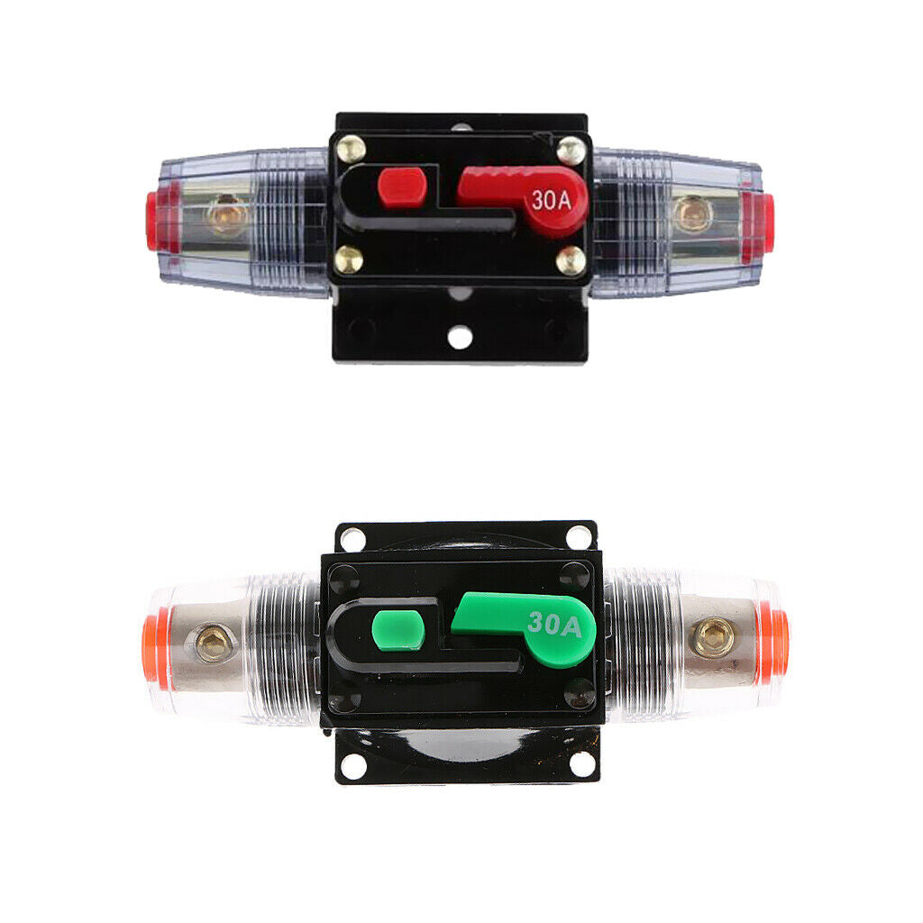 2x Integrated Circuit Breaker Fuse 30A Car Audio Bracket for Protection of