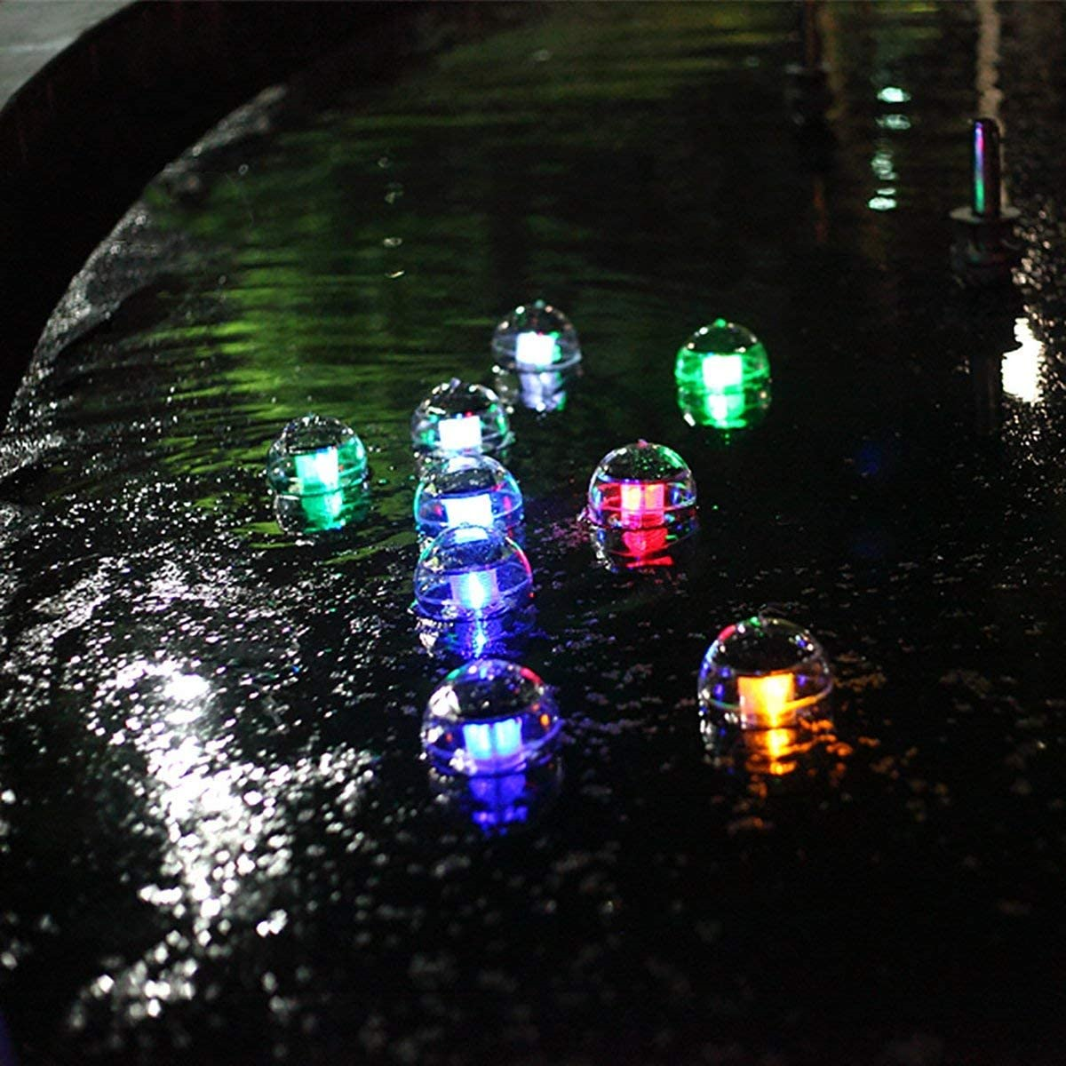 2X Solar Power Water Floating Light Swimming Pool Ball 7-Color LED Flashing Lamp