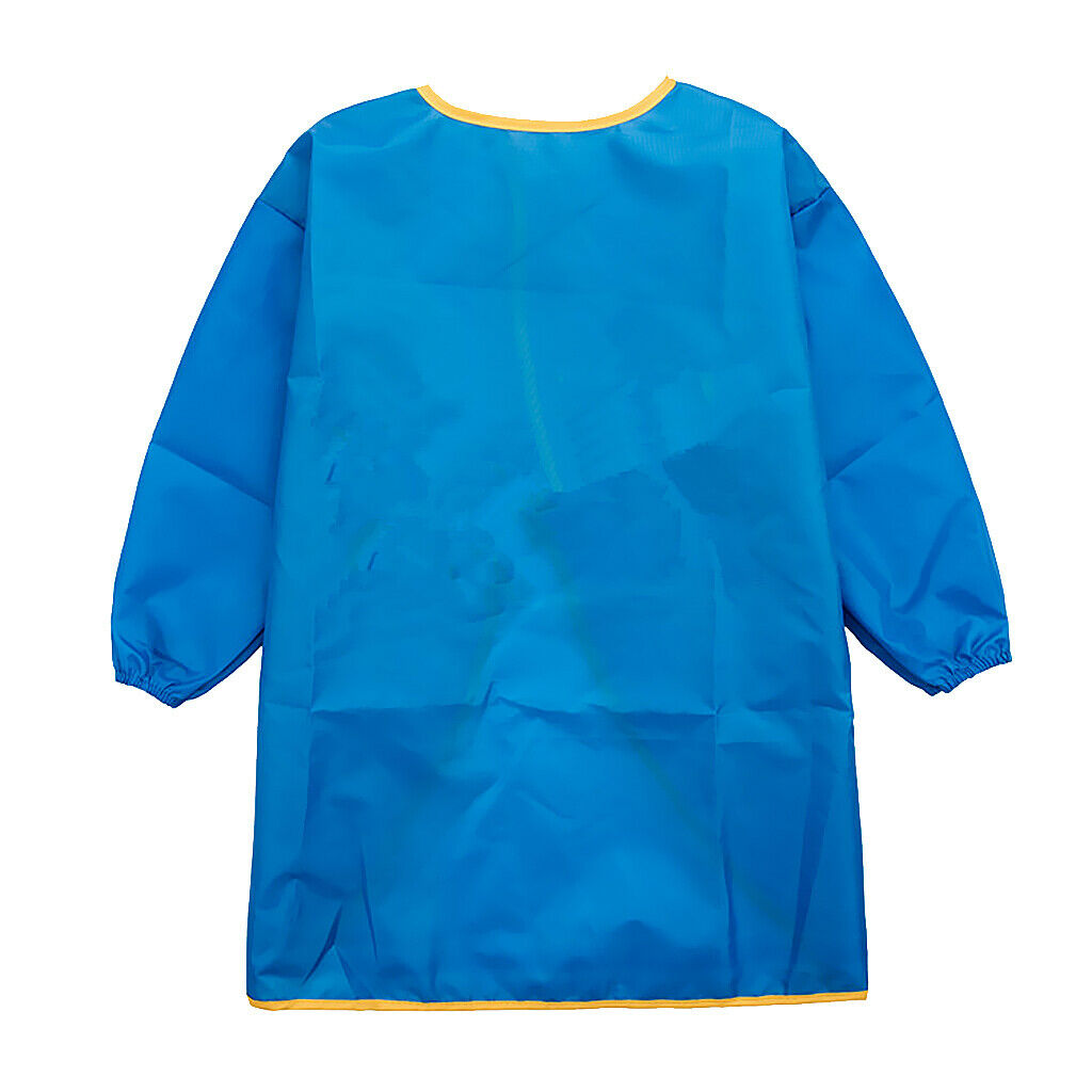 2pcs Waterproof Children's Clothing Painting Apron with Sleeves Home Blue +  M