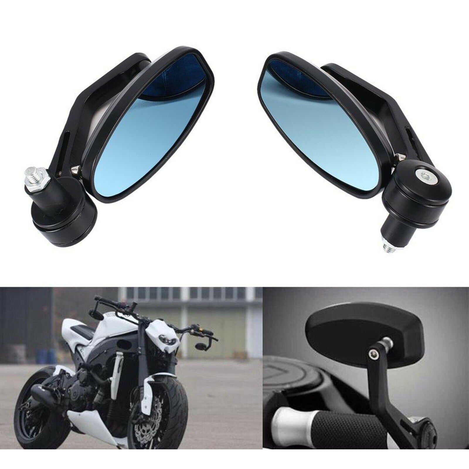 2Pcs 7/8" Handle Bar End Motorcycle Rear View Mirrors Motorbike for Yamaha