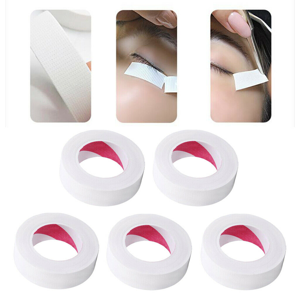 5 Rolls White Eyelash Tape, Adhesive Fabric Eyelash Tapes, Lash Tape for Eyelash