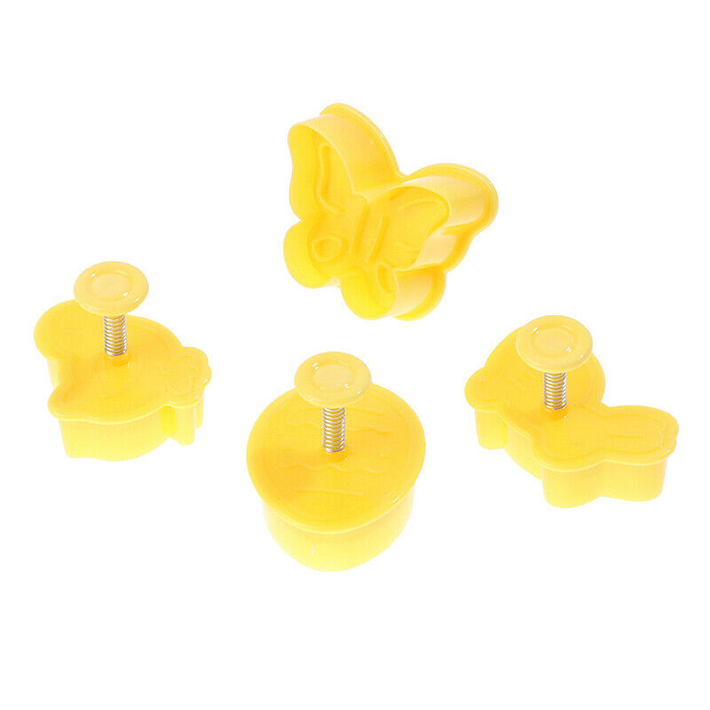 4pcs Butterfly Rabbit Easter Egg Shape Animal Plastic Cookie Cutter Biscu.l8