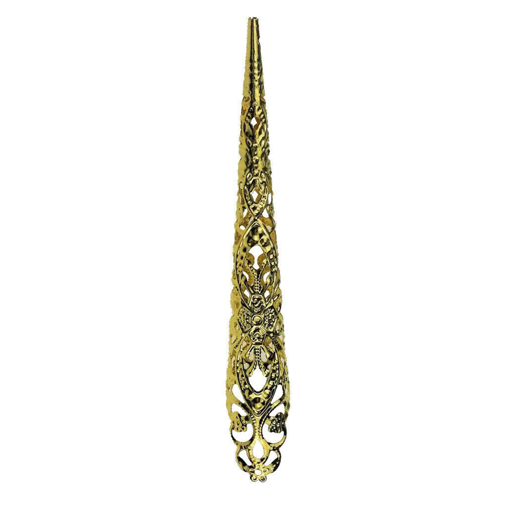 Women Ladies Imperial Chinese Long Nail Ring Charm Hollow Finger Nail Ring