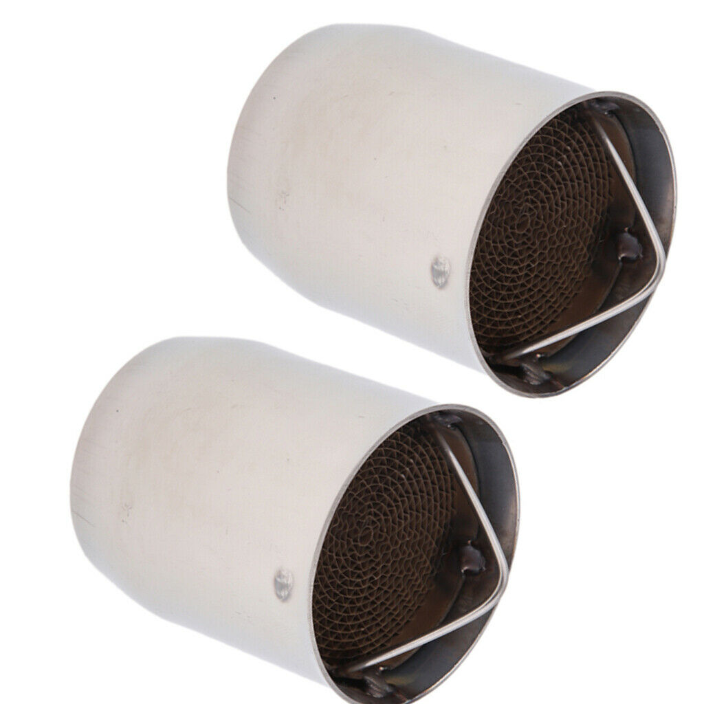 2 PCs 60mm Motorbike Exhaust Pipe Muffler Insert Baffle DB Killer Silencer, New