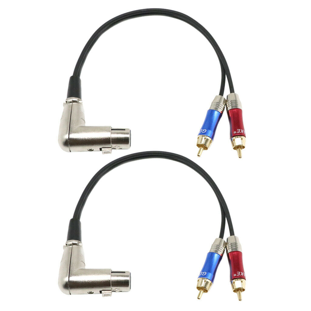 2 Pcs Female Converter XLR To RCA Male Jack Audio Cable Adapter
