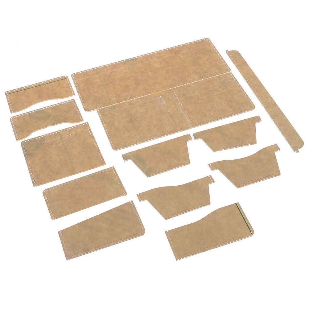 13Pcs Clear Acrylic Wallet Pattern Stencil Template Sets Leather Craft DIY TBDA