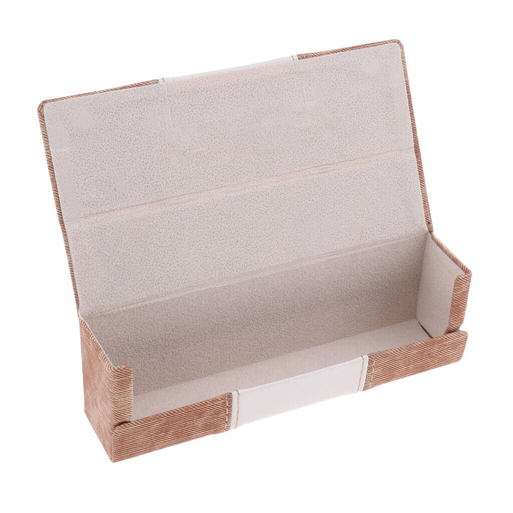 Glasses Case, Lightweight Portable Glasses Box - Brown, 16x5x3.8cm