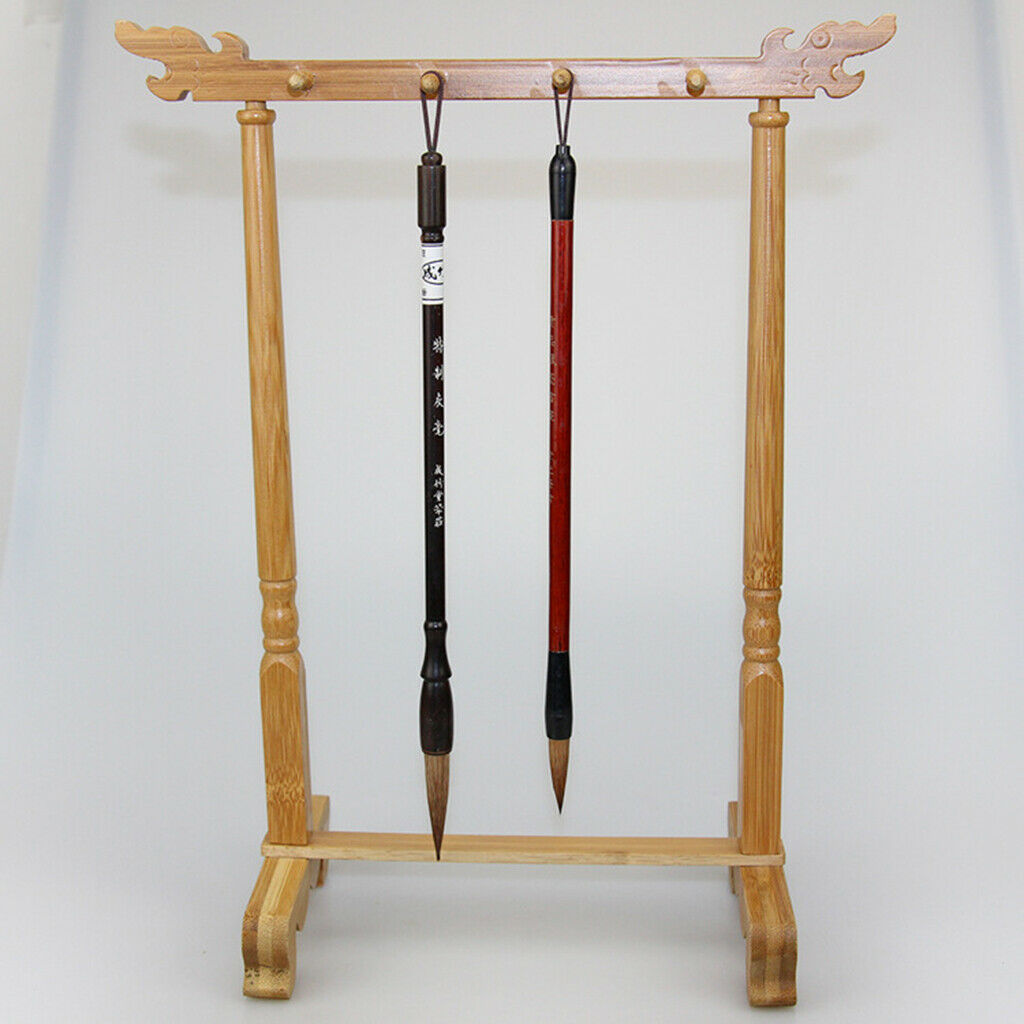 Wooden Brush Holder/Wood Penholder Pen Hanging/Kanji Brush Hanger With 8