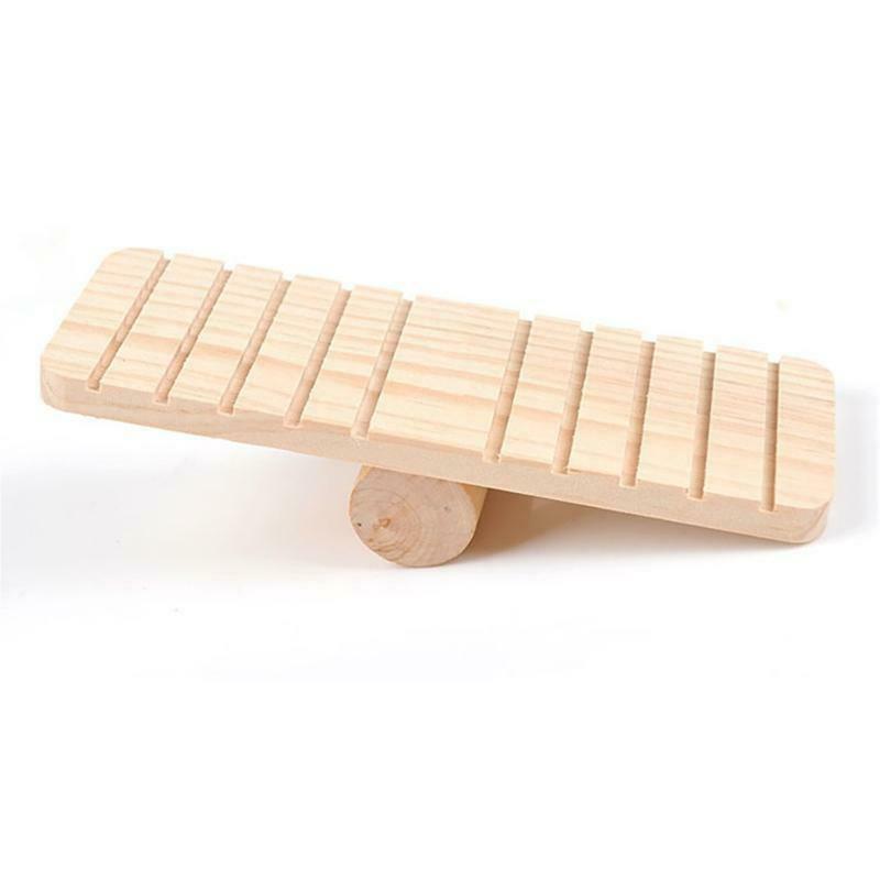 Hamster Wood Teeterboard for Small Pets Exercise Chew Toys for Dwarf Hamsters
