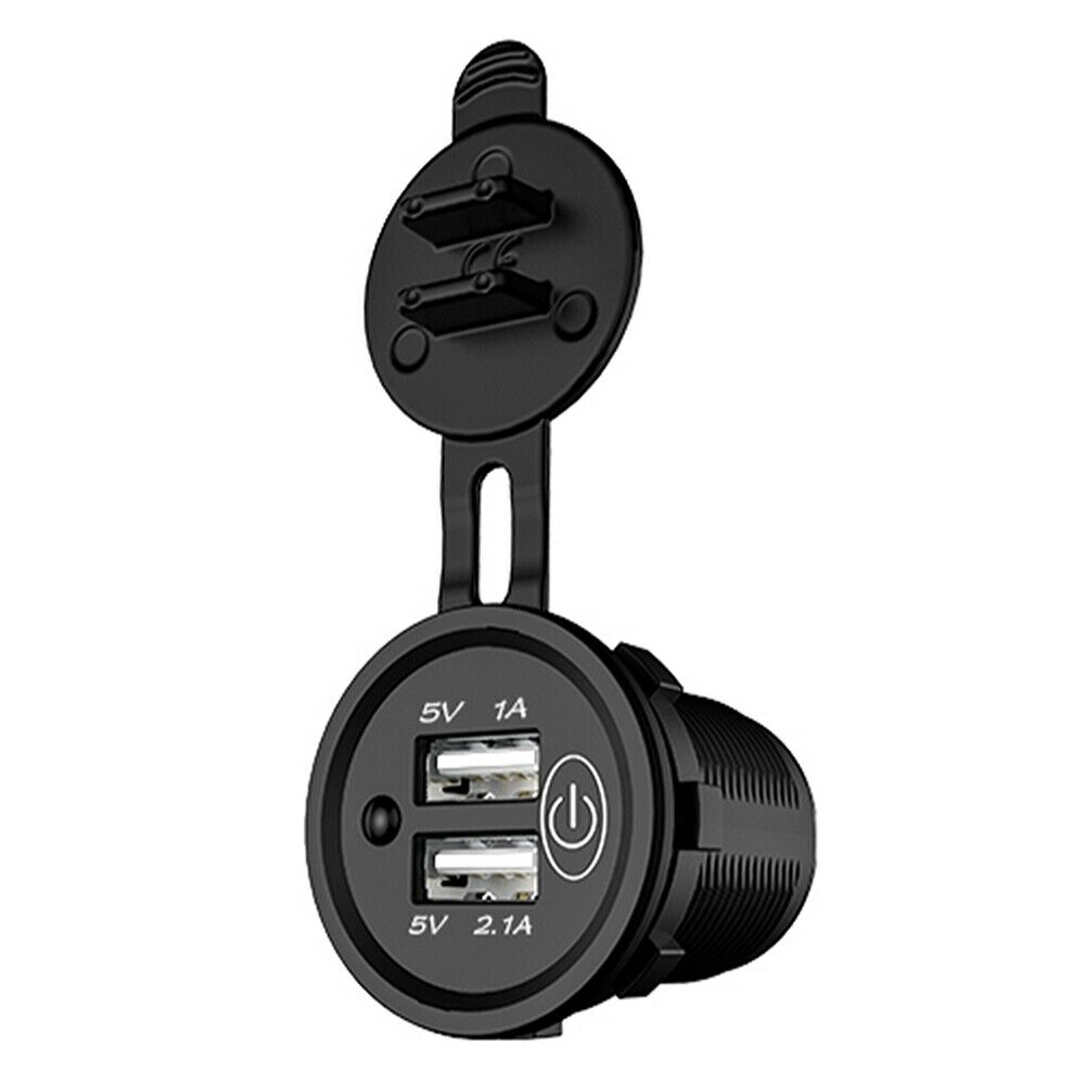 12V/24V Dual Port Car Boat USB Charger Adapter 5V 3.1A Power Led Outlet Socket
