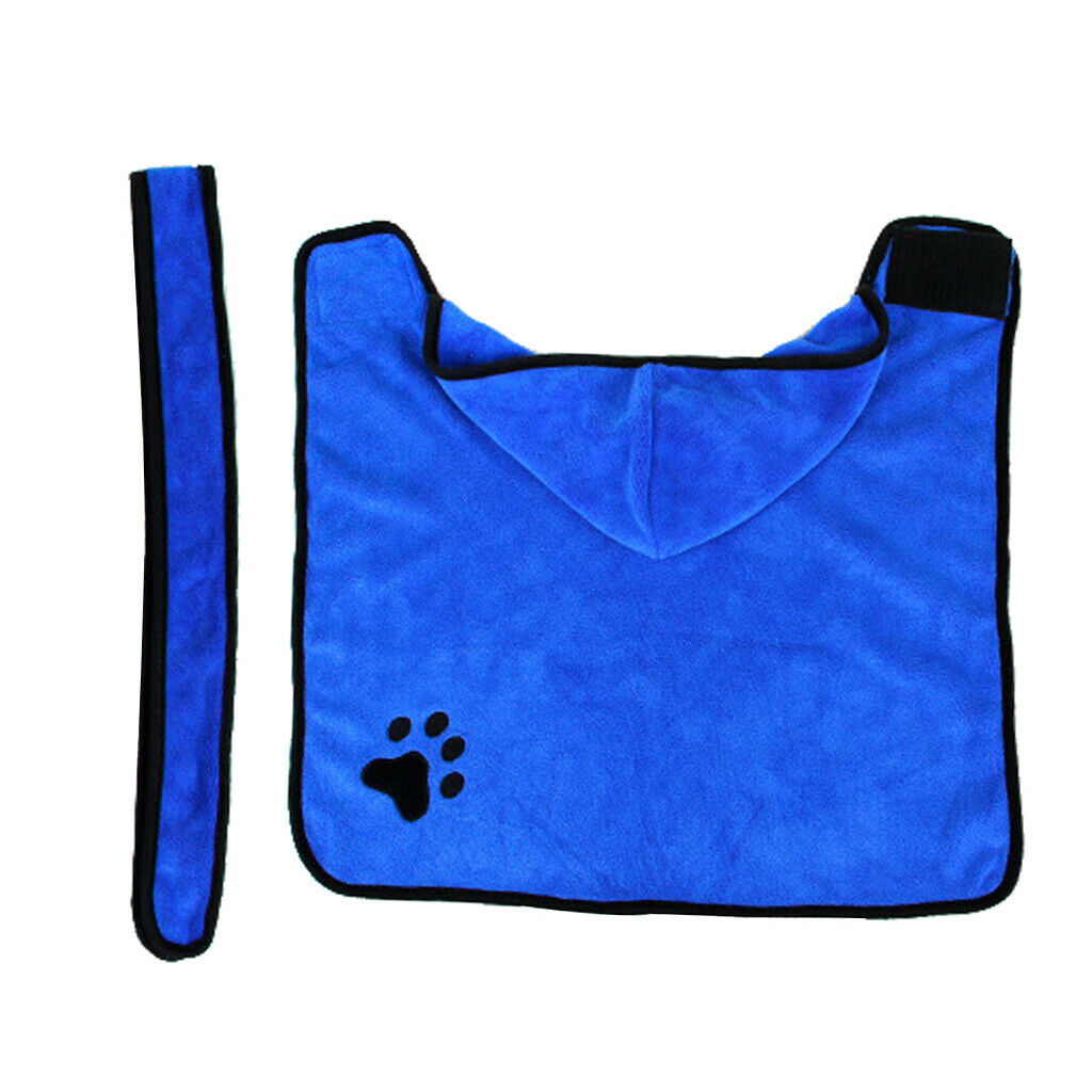 Fibre Cloth Dog Cat Bath Towel Footprint Paw Pet Hood Bath Towel  XS
