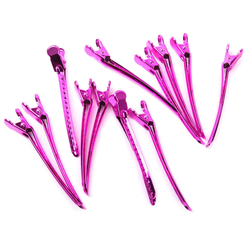12 IRON METAL Barber Cut Alligator Barrettes Clamp Barrettes