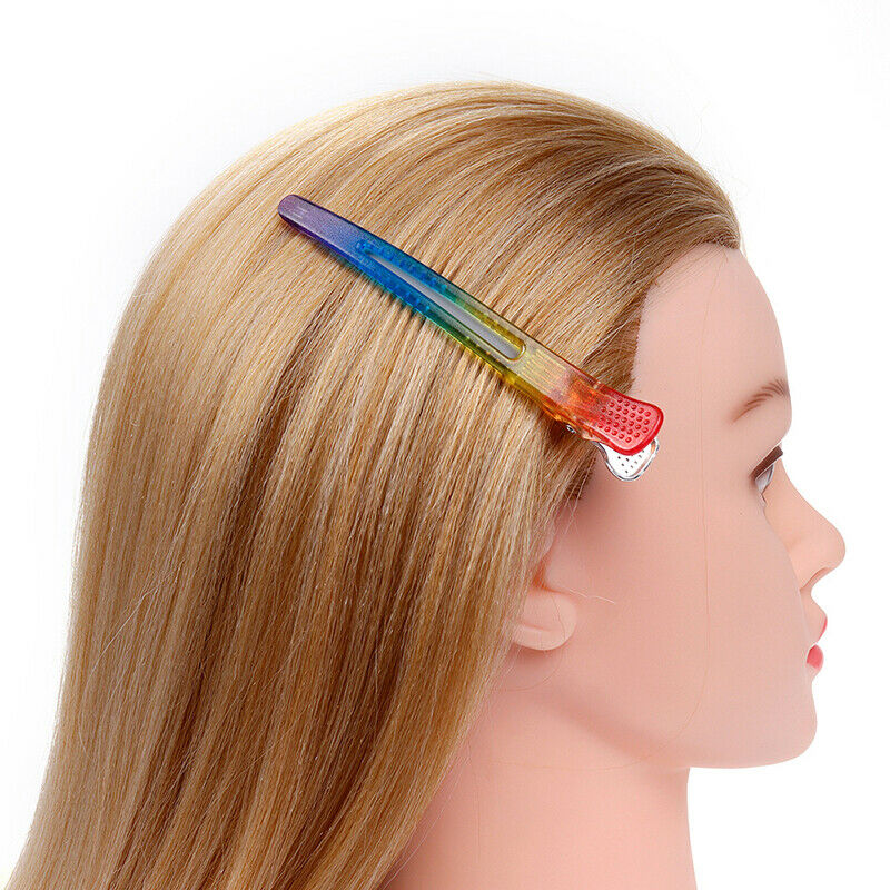 4 Pcs/Set Rainbow Hairpin Flat Duck Mouth Fixed Styling Clip Diy Hairdressing WF
