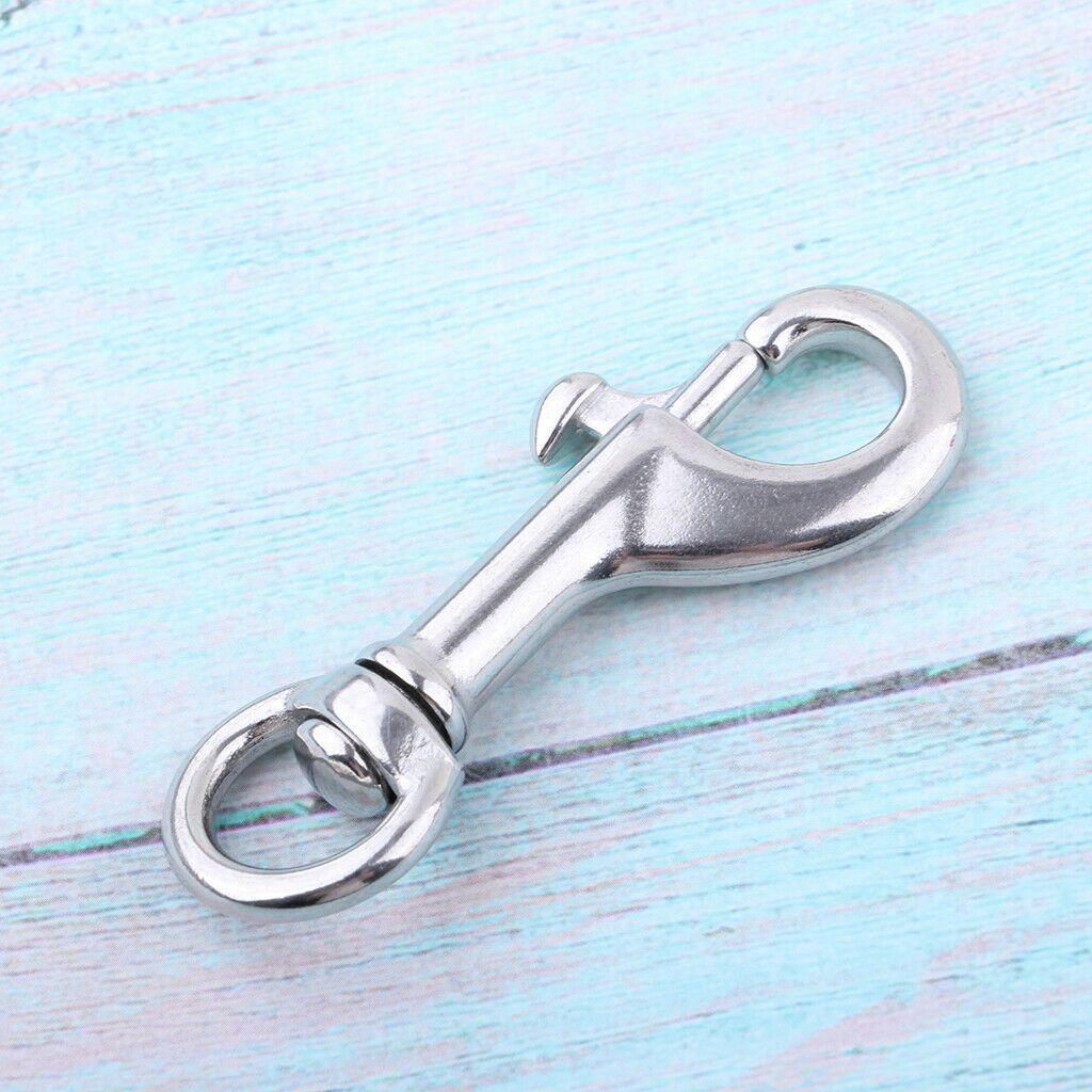 Scuba Diving 316 Stainless Steel Hook Single End  Buckle Metal Clip 68mm