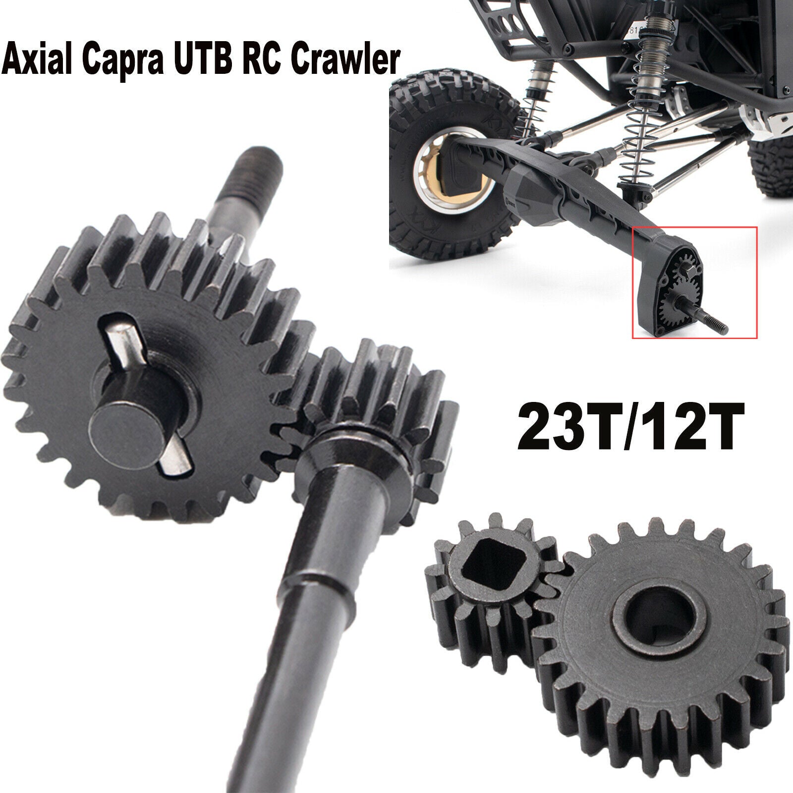 For Axial Capra UTB RC Crawler KYX Portal Axle Steel Teeth 32P 23T/12T Tooth Kit