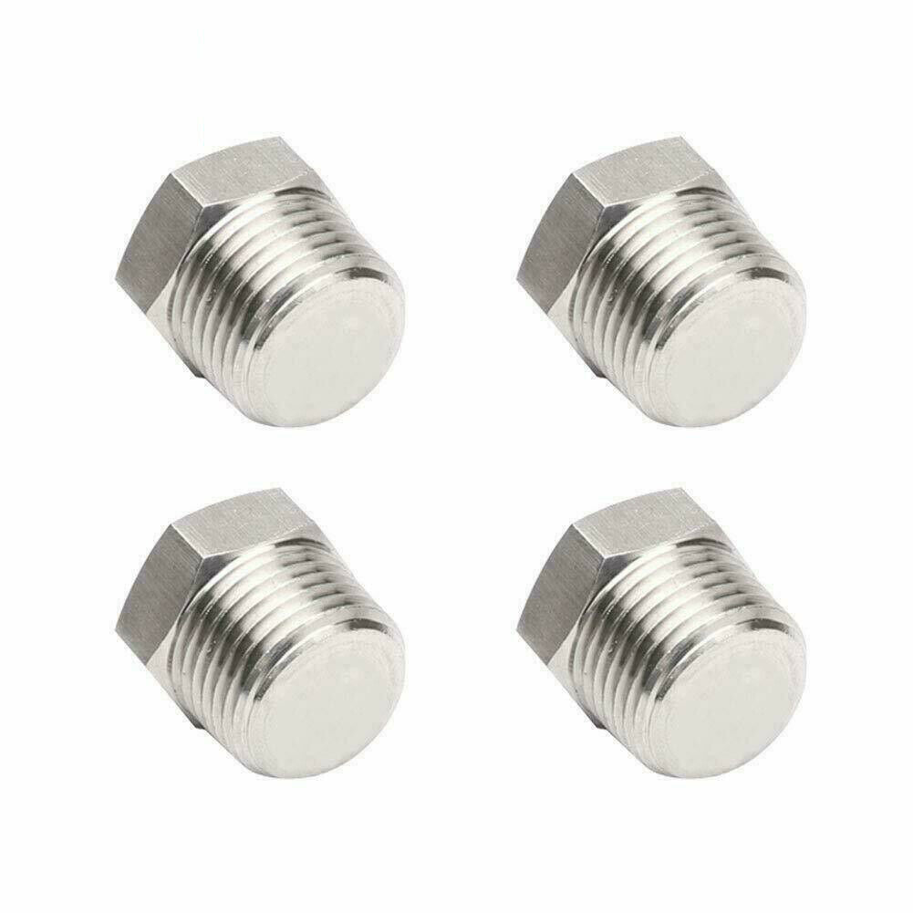 4Pc 3/8" NPT Male Stainless Steel Outer Hex Thread Plug Socket Pipe Plug