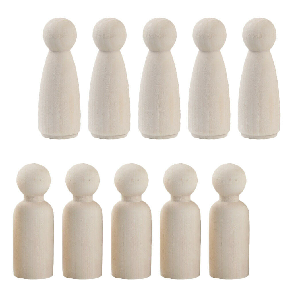 10x hardwood male / female natural unfinished wooden pegs