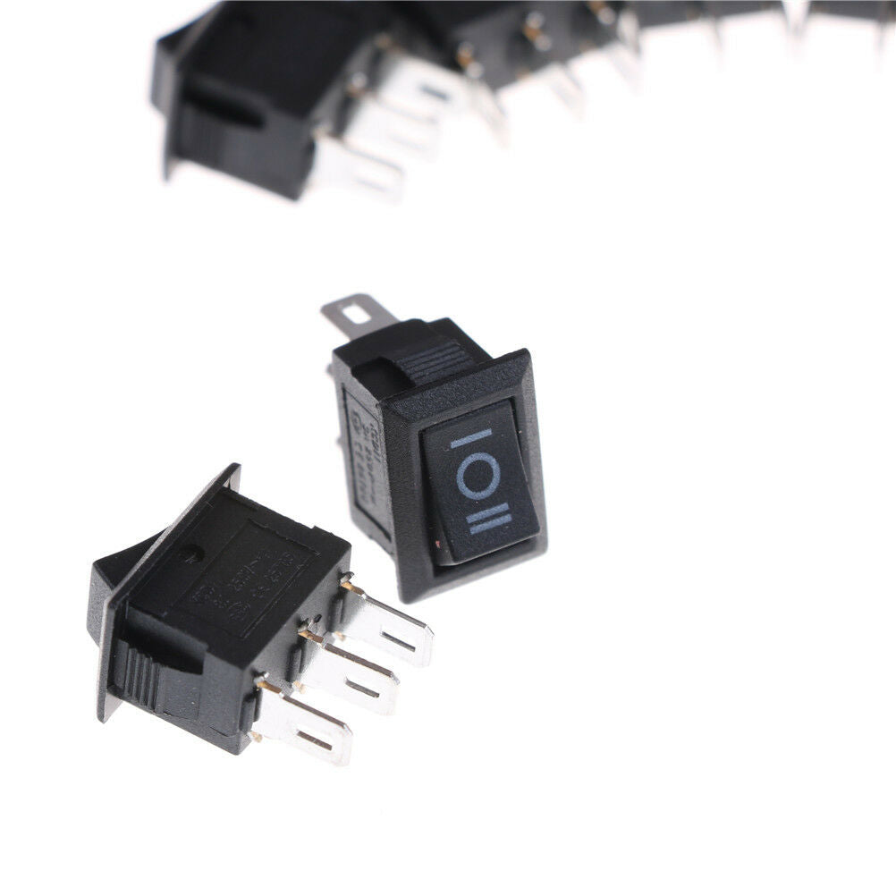 10X KCD11 3A/250V 3 Pin SPDT ON-OFF-ON 3 Position Snap Rocker Switch HfL PbH XC