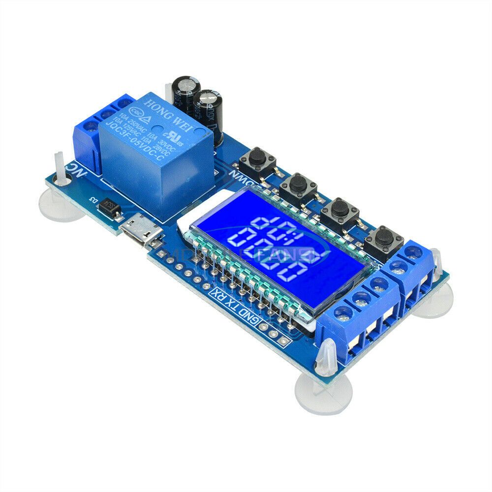 5PCS 6-30V Micro USB Relay Module Delay Trigger Cycle Timer Circuit LCD Switch