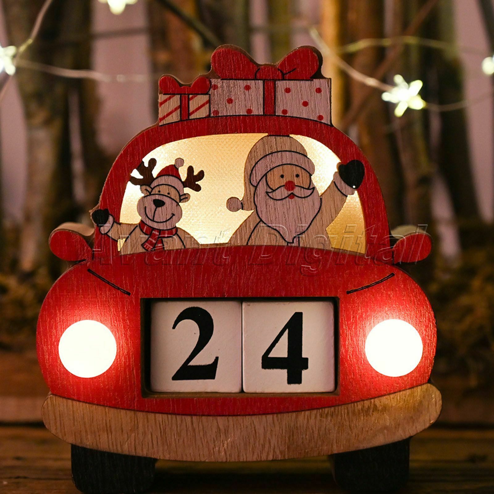 Christmas Advent Calendar Car Hanging Xmas Pocket Countdown Decoration Gift HQ