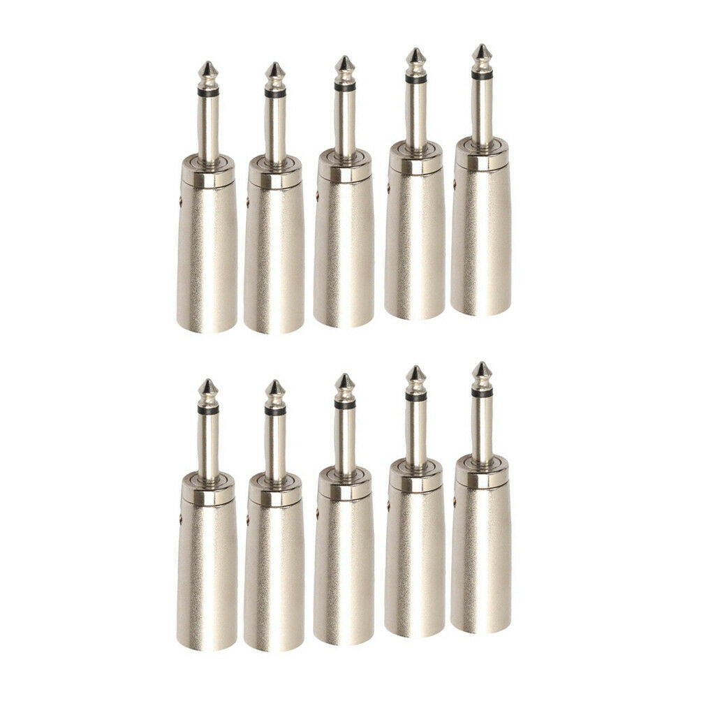 10Pack 3-Pin XLR Male to 1/4 "6.35mm Mono   Cable Microphone Adapter