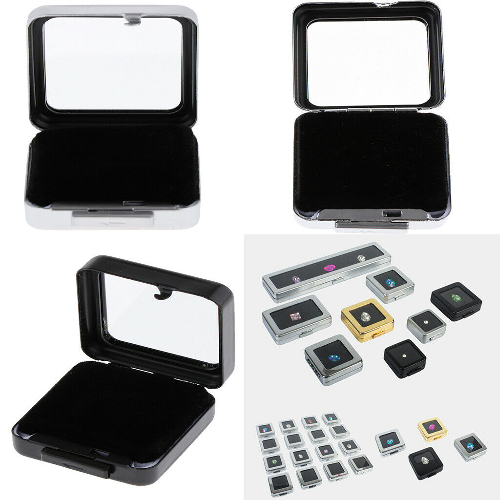 Clear Square diamond case Small Jewelry Metal Storage Organizer Container